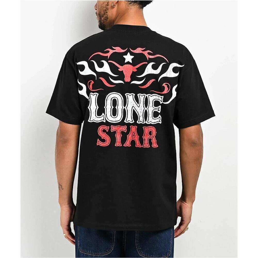 Lone Star Black Flame Graphic Tee (L)